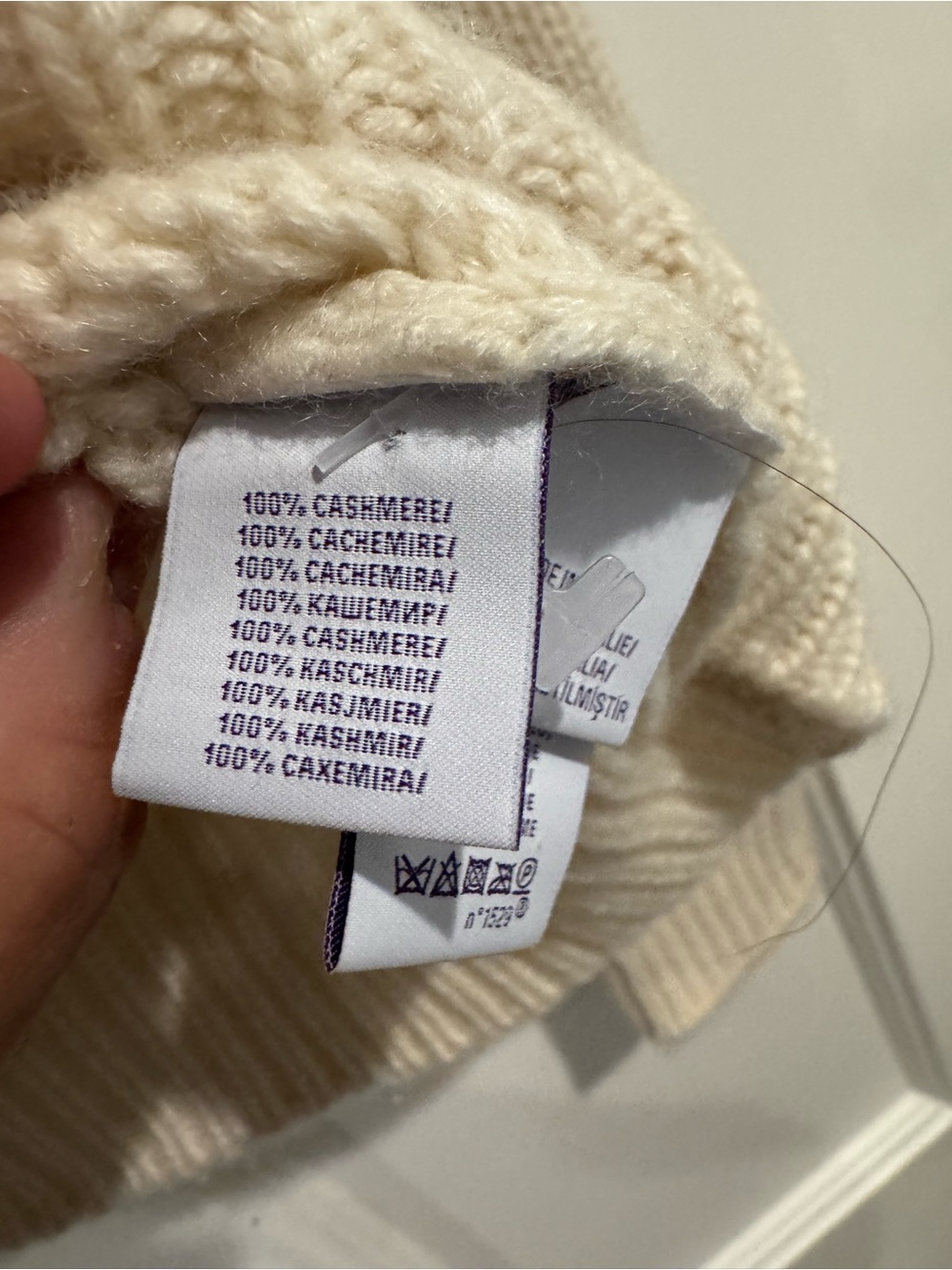 Ralph Lauren Purple Label Cream Turtleneck Sweater with Flag Motif - Picture 6 of 8